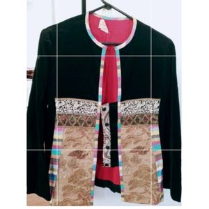 Absolutely gorgeous jacket made w/ velvet and patchwork fabric by Fumi sz medium